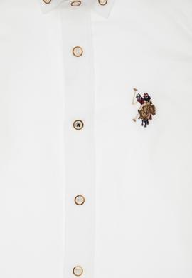 Erkek Çocuk Beyaz Uzun Kollu Basic Gömlek - 50295663017