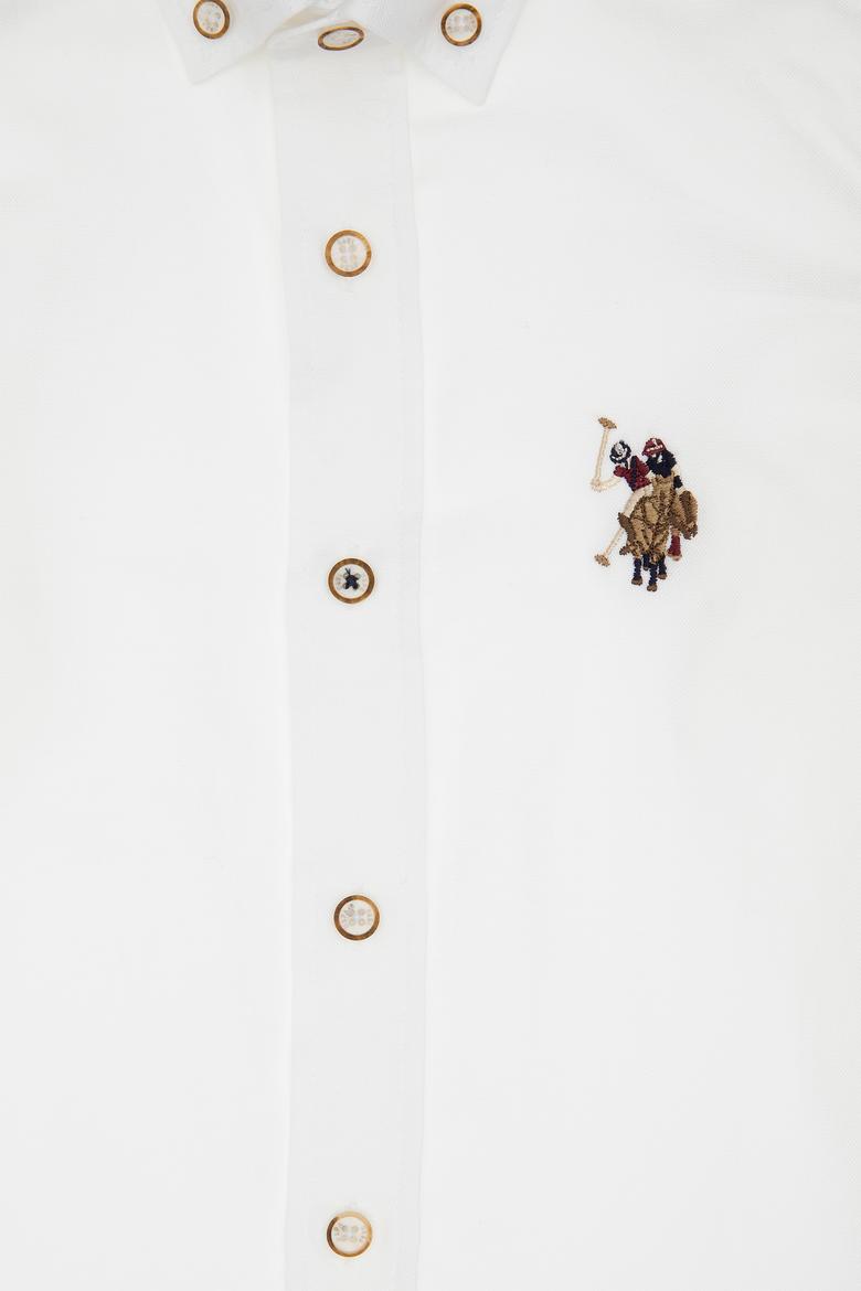 Erkek Çocuk Beyaz Uzun Kollu Basic Gömlek - 50295663017