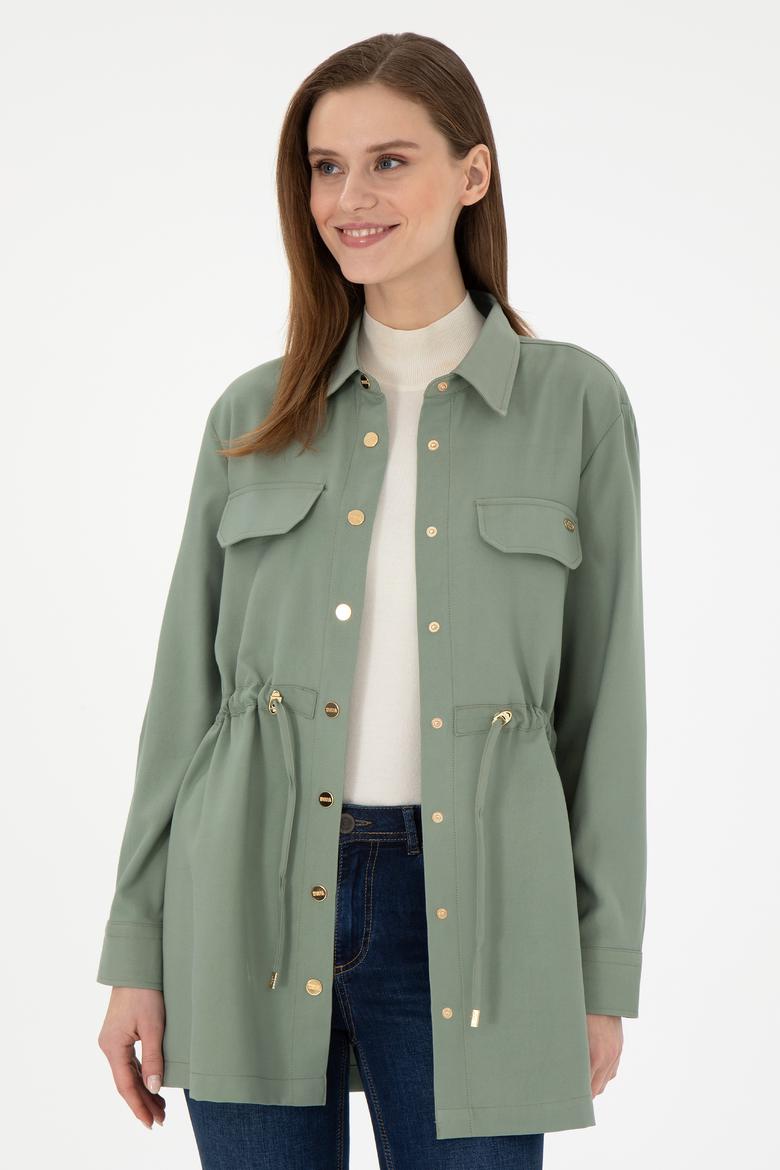 Kadın Su Yeşili Uzun Kollu Gömlek