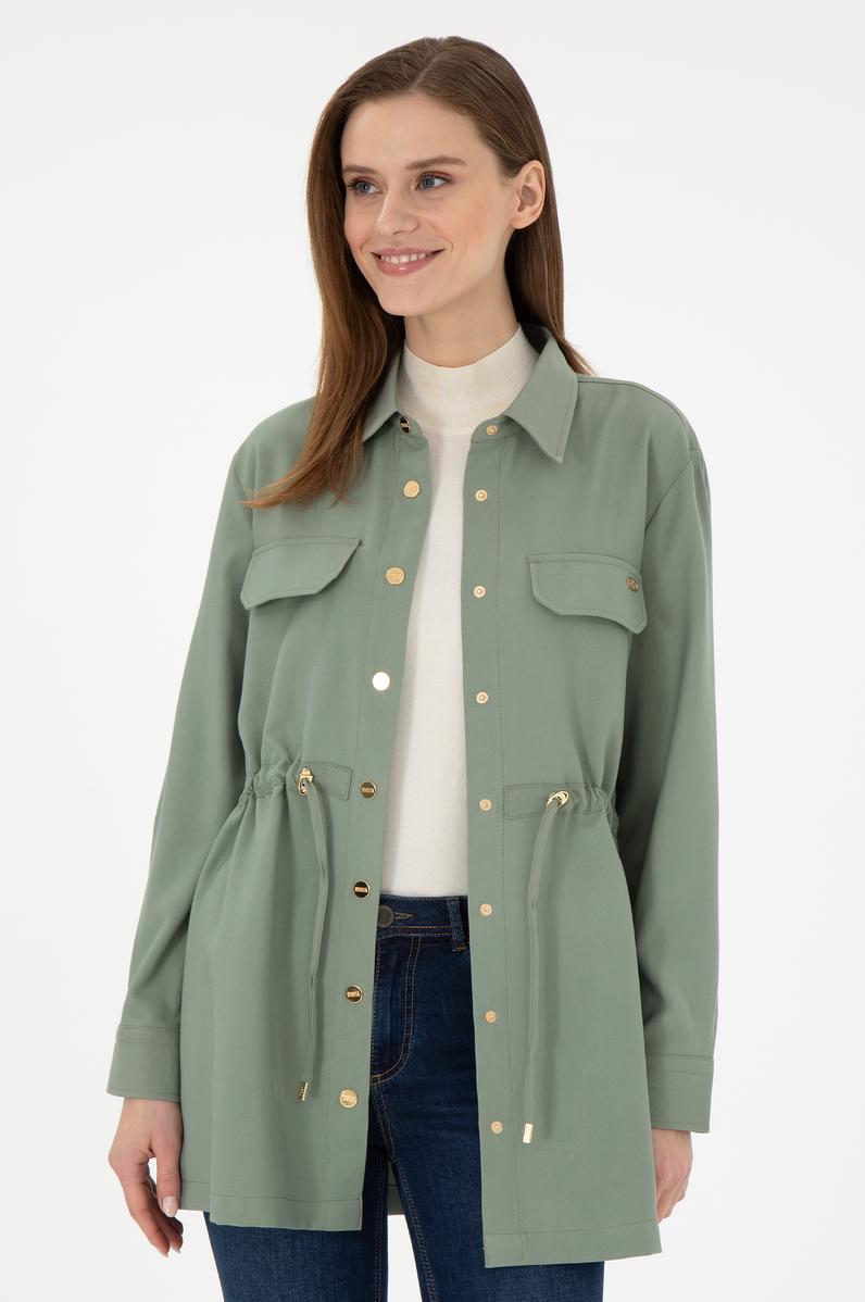 Kadın Su Yeşili Uzun Kollu Gömlek