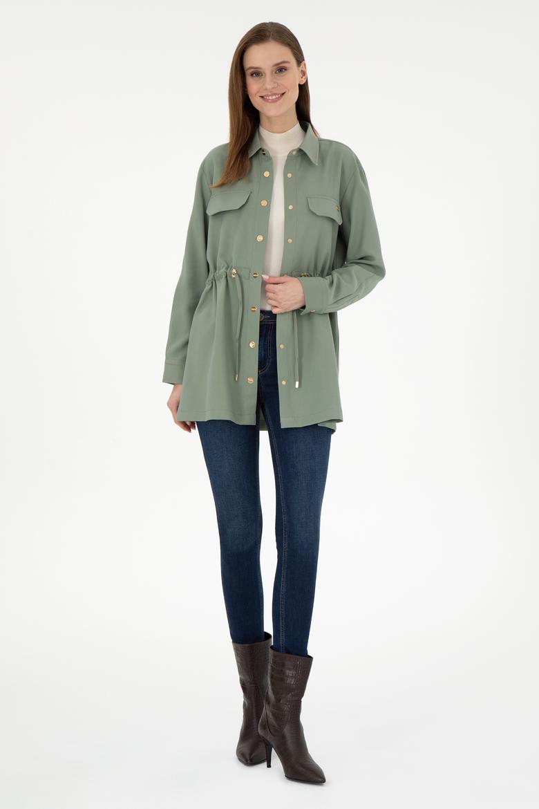 Kadın Su Yeşili Uzun Kollu Gömlek - 50289845013