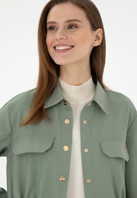 Kadın Su Yeşili Uzun Kollu Gömlek - 50289845013