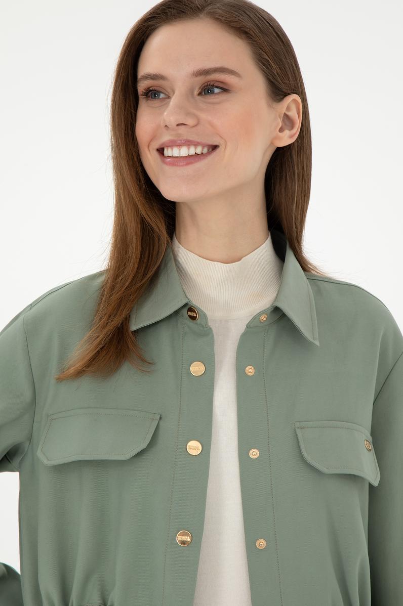 Kadın Su Yeşili Uzun Kollu Gömlek