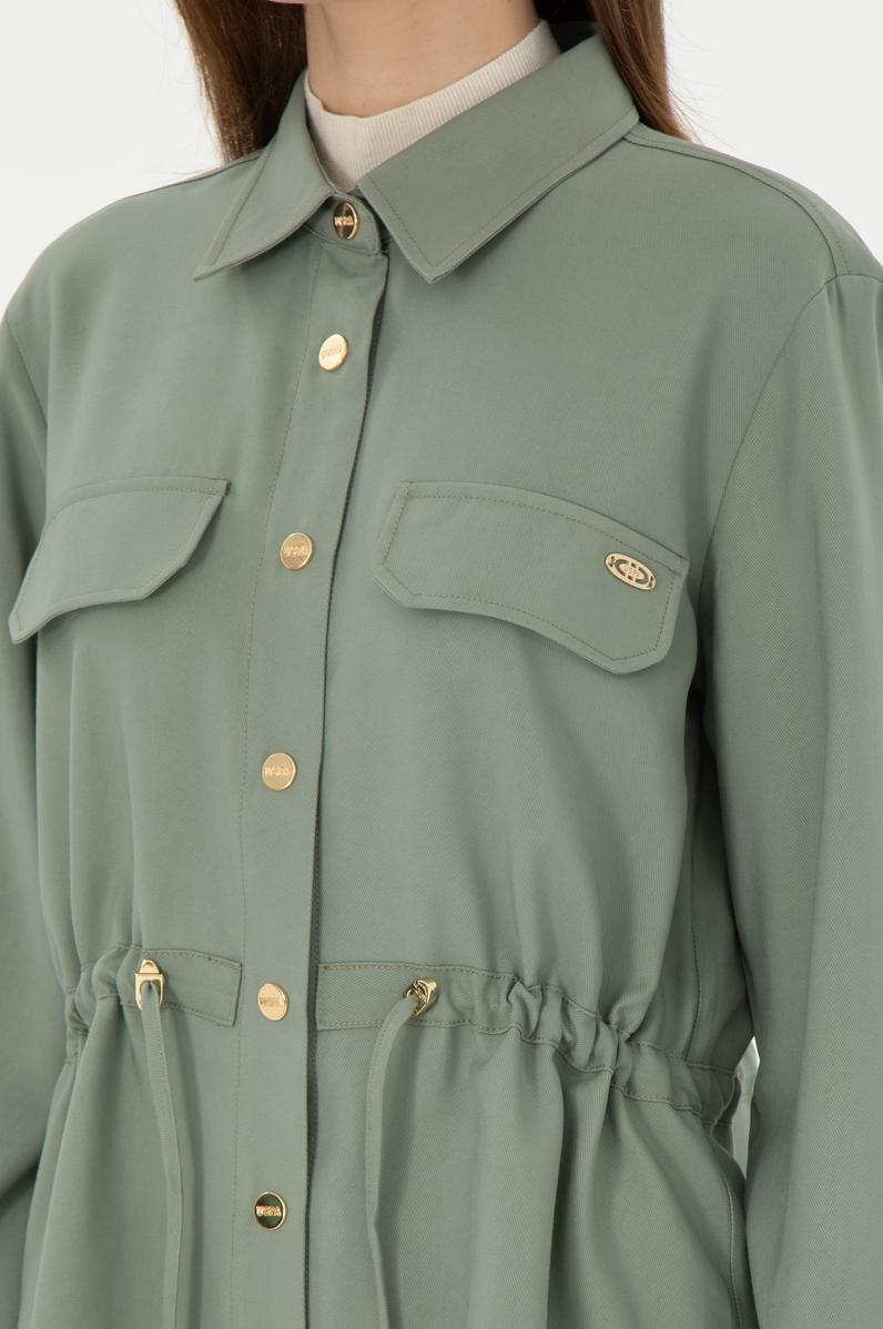 Kadın Su Yeşili Uzun Kollu Gömlek