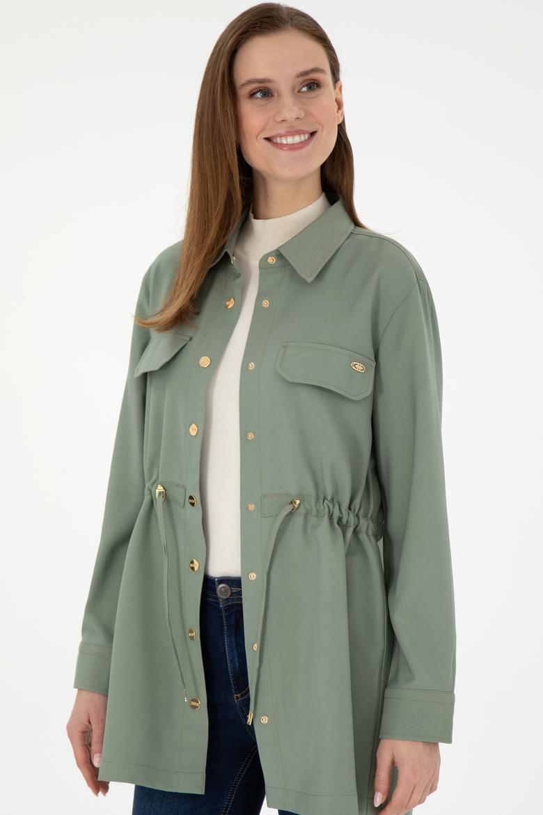 Kadın Su Yeşili Uzun Kollu Gömlek - 50289845013