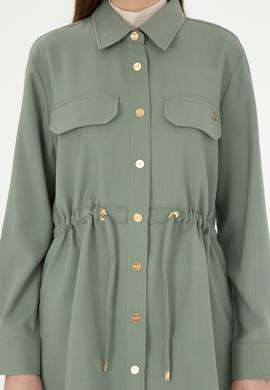 Kadın Su Yeşili Uzun Kollu Gömlek - 50289845013