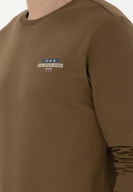 Erkek Regular Fit Bisiklet Yaka Haki Sweatshirt - 50293742028