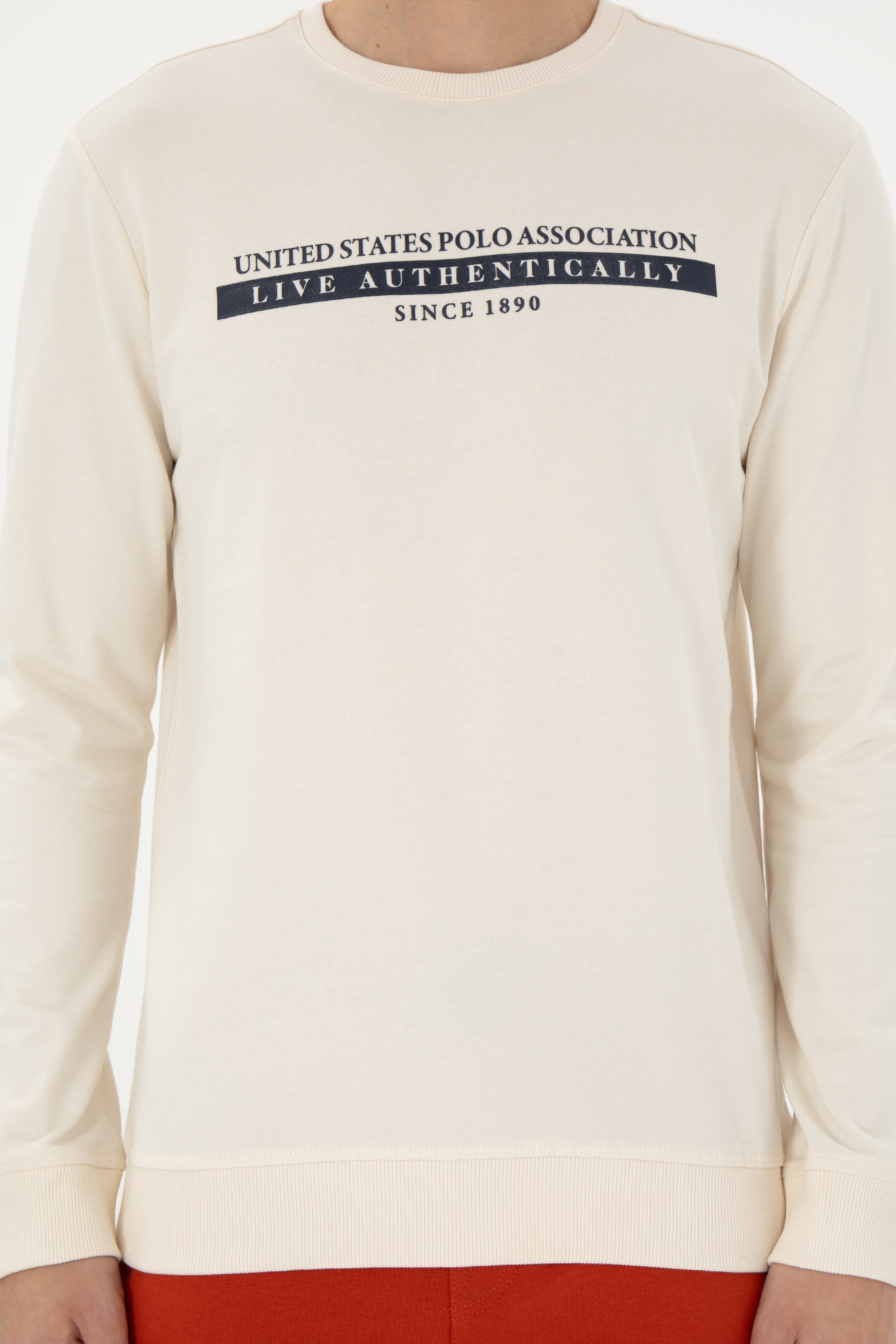 Erkek Krem Sweatshirt