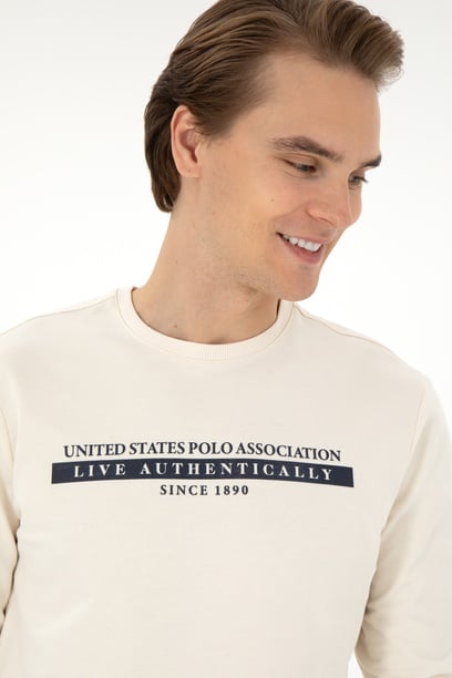 Erkek Krem Sweatshirt