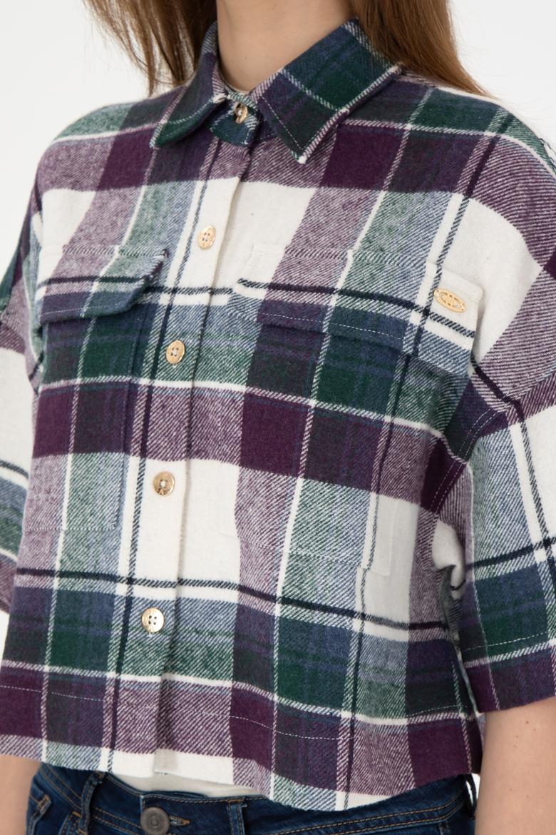 Kadın Menekşe Uzun Kollu Gömlek - 50289839018