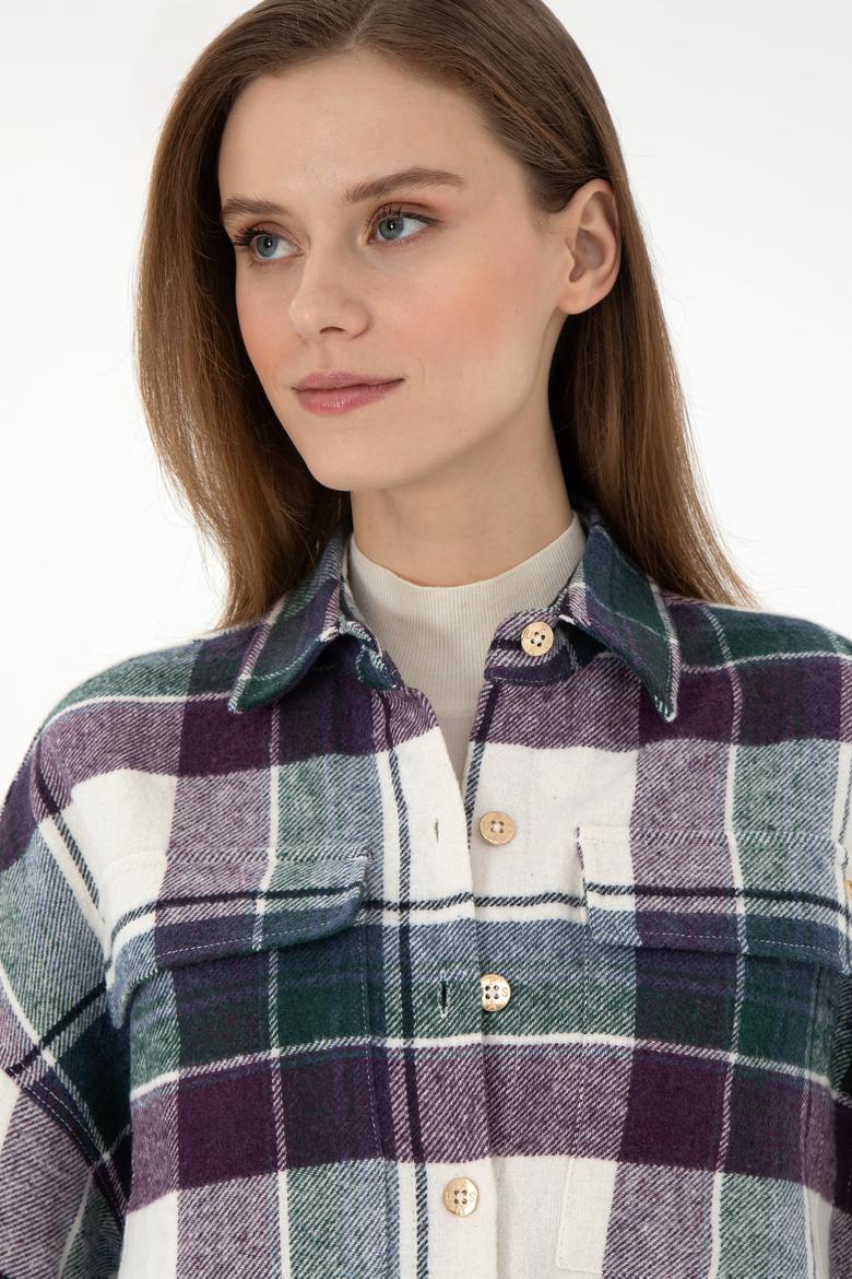 Kadın Menekşe Uzun Kollu Gömlek - 50289839018