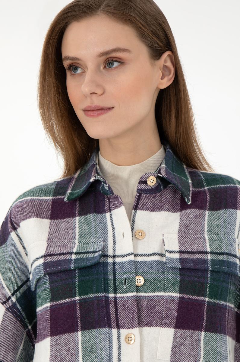 Kadın Menekşe Uzun Kollu Gömlek