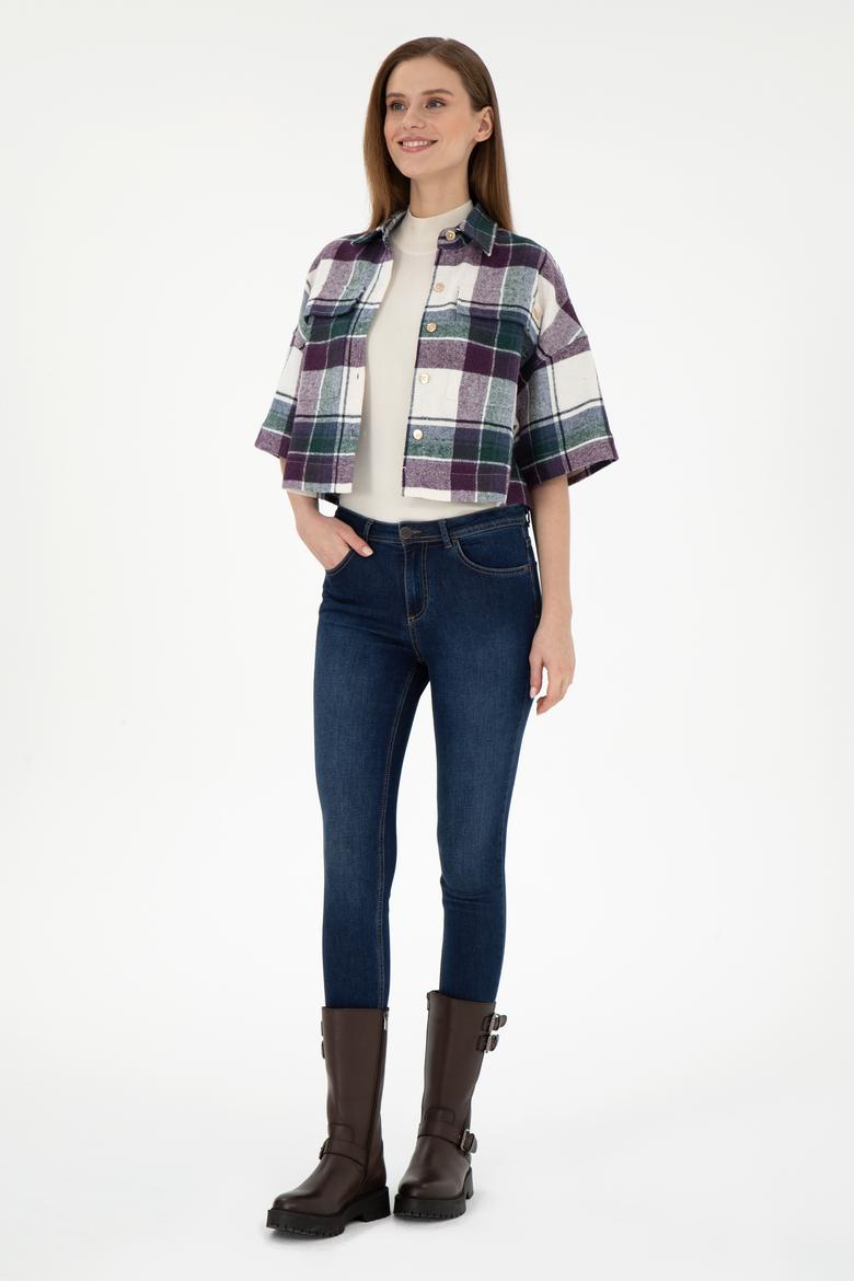 Kadın Menekşe Uzun Kollu Gömlek - 50289839018