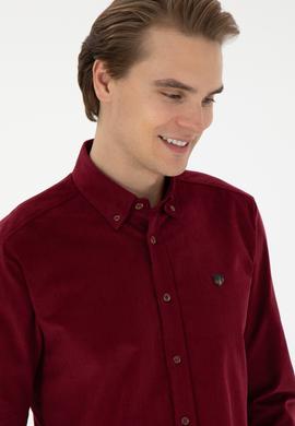 Erkek Bordo Uzun Kollu Gömlek - 50291395027