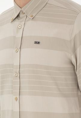 Erkek Açık Haki Uzun Kollu Gömlek - 50291408015