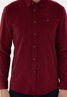 Erkek Bordo Uzun Kollu Gömlek - 50291395027