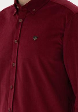 Erkek Bordo Uzun Kollu Gömlek - 50291395027