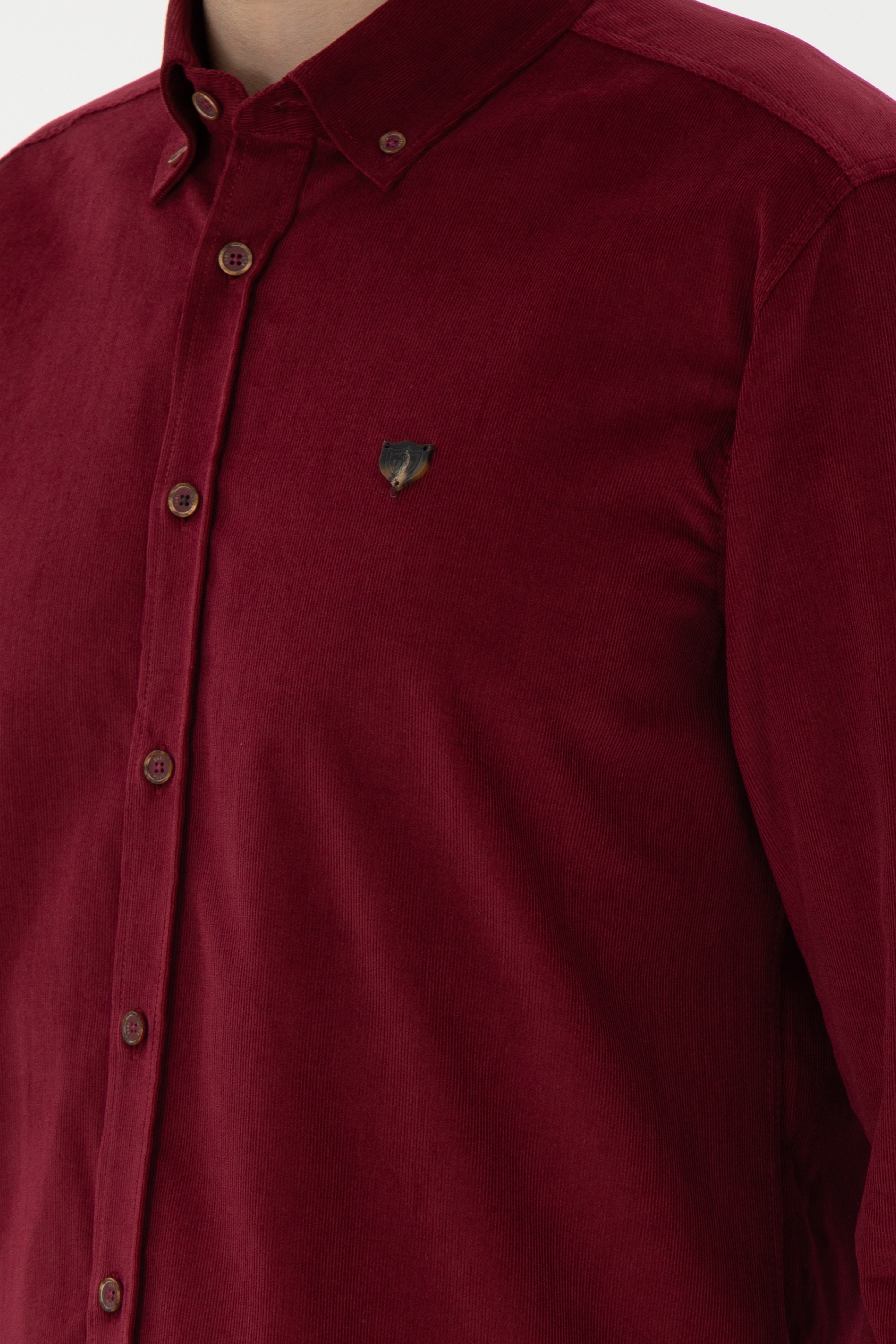 Erkek Bordo Uzun Kollu Gömlek - Image 7