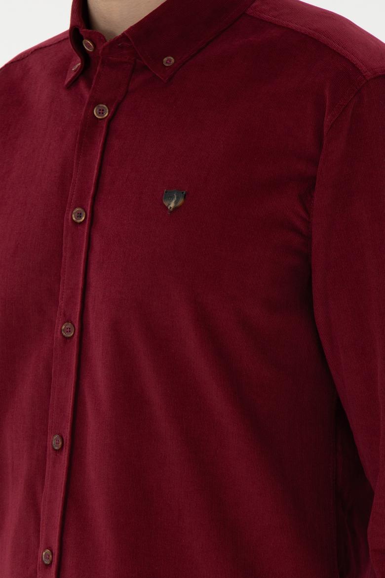 Erkek Bordo Uzun Kollu Gömlek - 50291395027