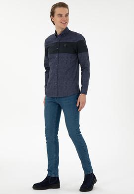 Erkek Lacivert Uzun Kollu Gömlek - 50291251008