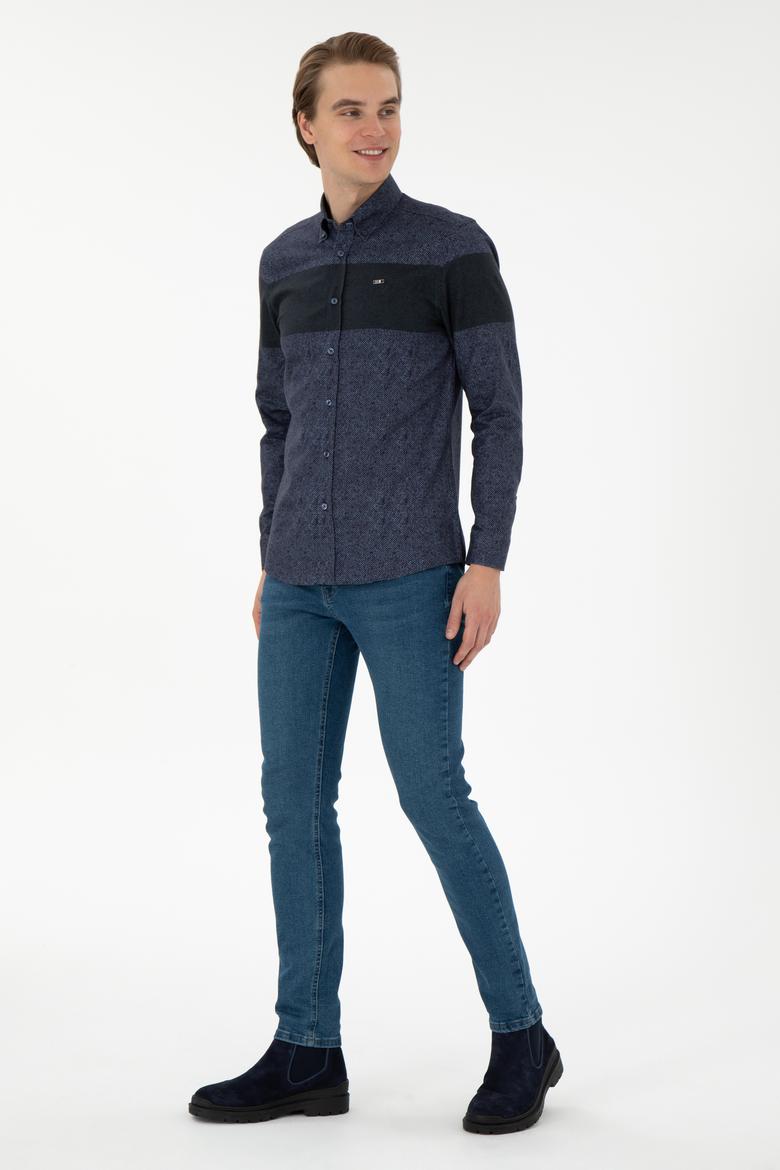 Erkek Lacivert Uzun Kollu Gömlek - 50291251008