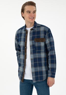 Erkek Koyu Mavi Jean Gömlek - 50289481007