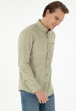 Erkek Açık Haki Uzun Kollu Gömlek - 50291395079