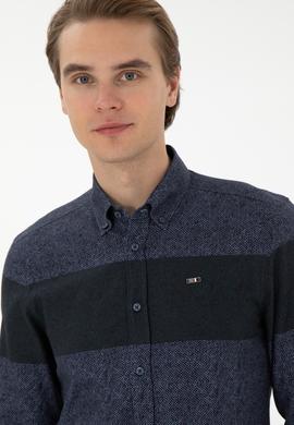 Erkek Lacivert Uzun Kollu Gömlek - 50291251008