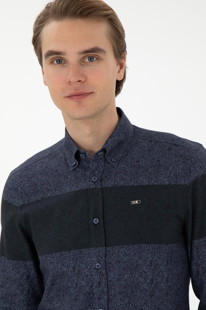 Erkek Lacivert Uzun Kollu Gömlek - 50291251008