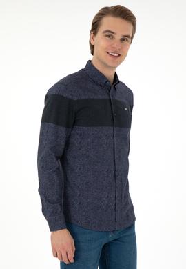 Erkek Lacivert Uzun Kollu Gömlek - 50291251008