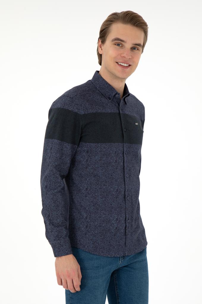 Erkek Lacivert Uzun Kollu Gömlek