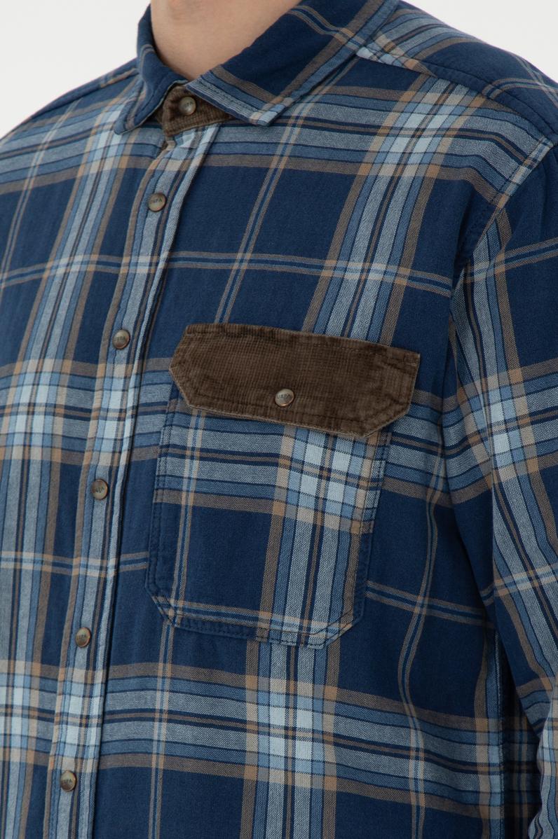 Erkek Koyu Mavi Jean Gömlek