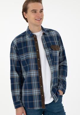 Erkek Koyu Mavi Jean Gömlek - 50289481007