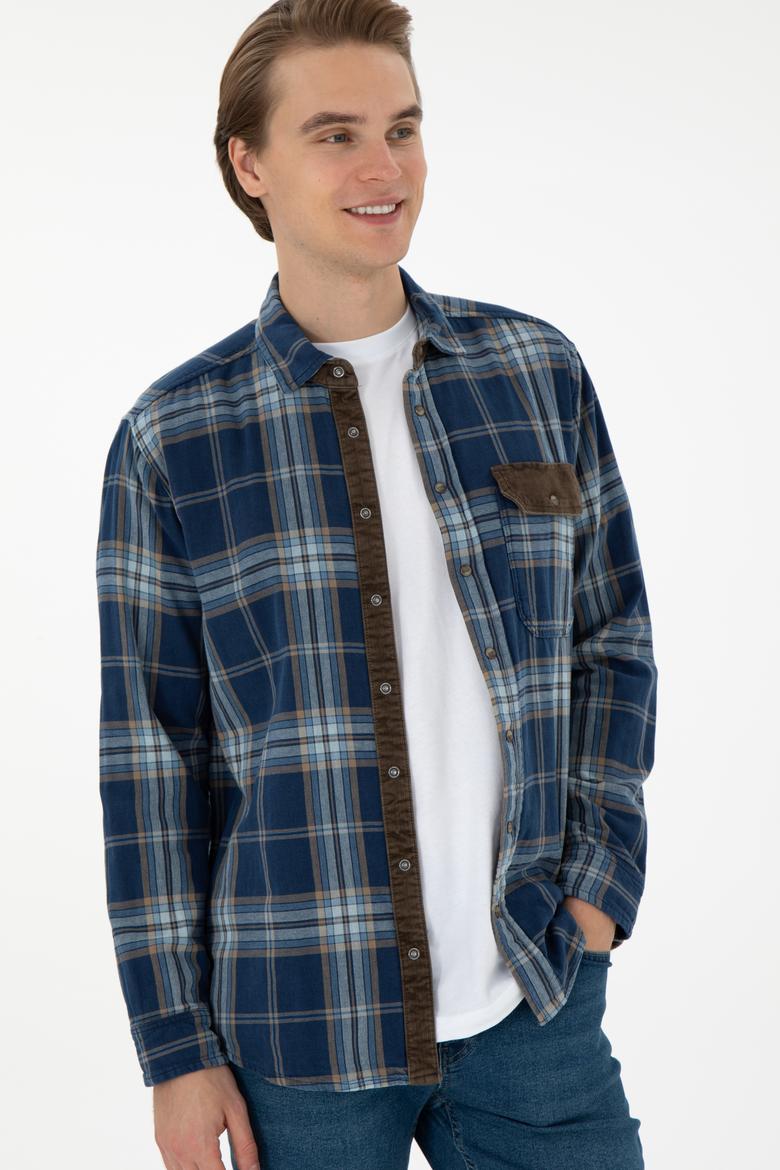 Erkek Koyu Mavi Jean Gömlek - 50289481007