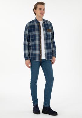 Erkek Koyu Mavi Jean Gömlek - 50289481007