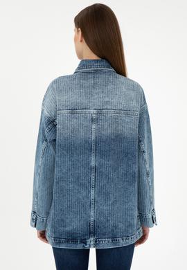 Kadın Açık Mavi Jean Tunik Gömlek - 50291134005