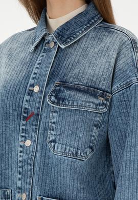 Kadın Açık Mavi Jean Tunik Gömlek - 50291134005