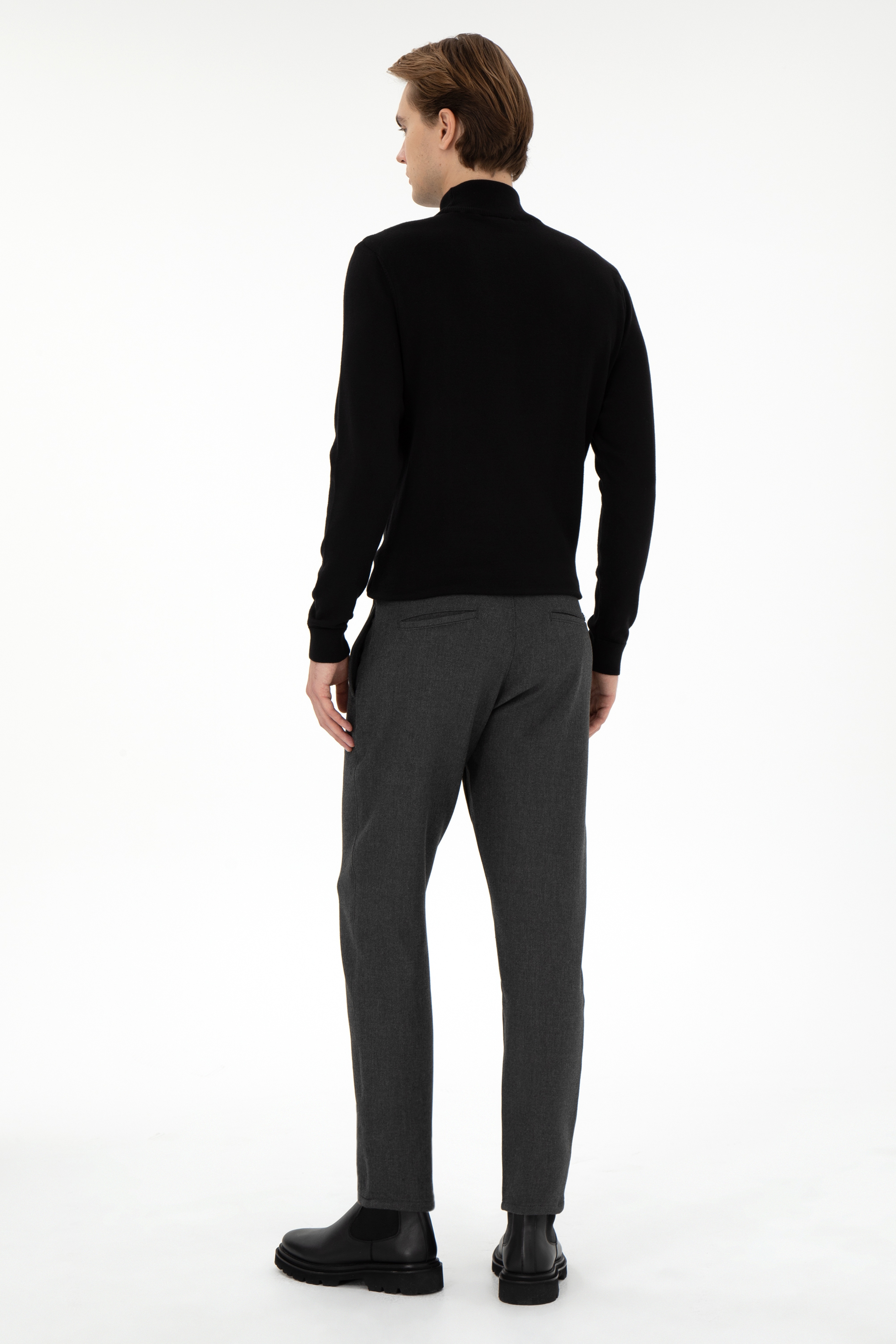 Erkek Jogger Fit Antrasit Kanvas Pantolon