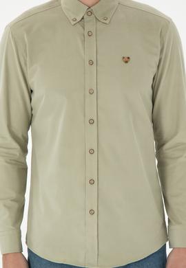 Erkek Açık Haki Uzun Kollu Gömlek - 50291395079