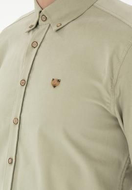 Erkek Açık Haki Uzun Kollu Gömlek - 50291395079