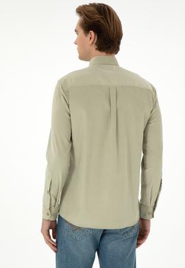 Erkek Açık Haki Uzun Kollu Gömlek - 50291395079