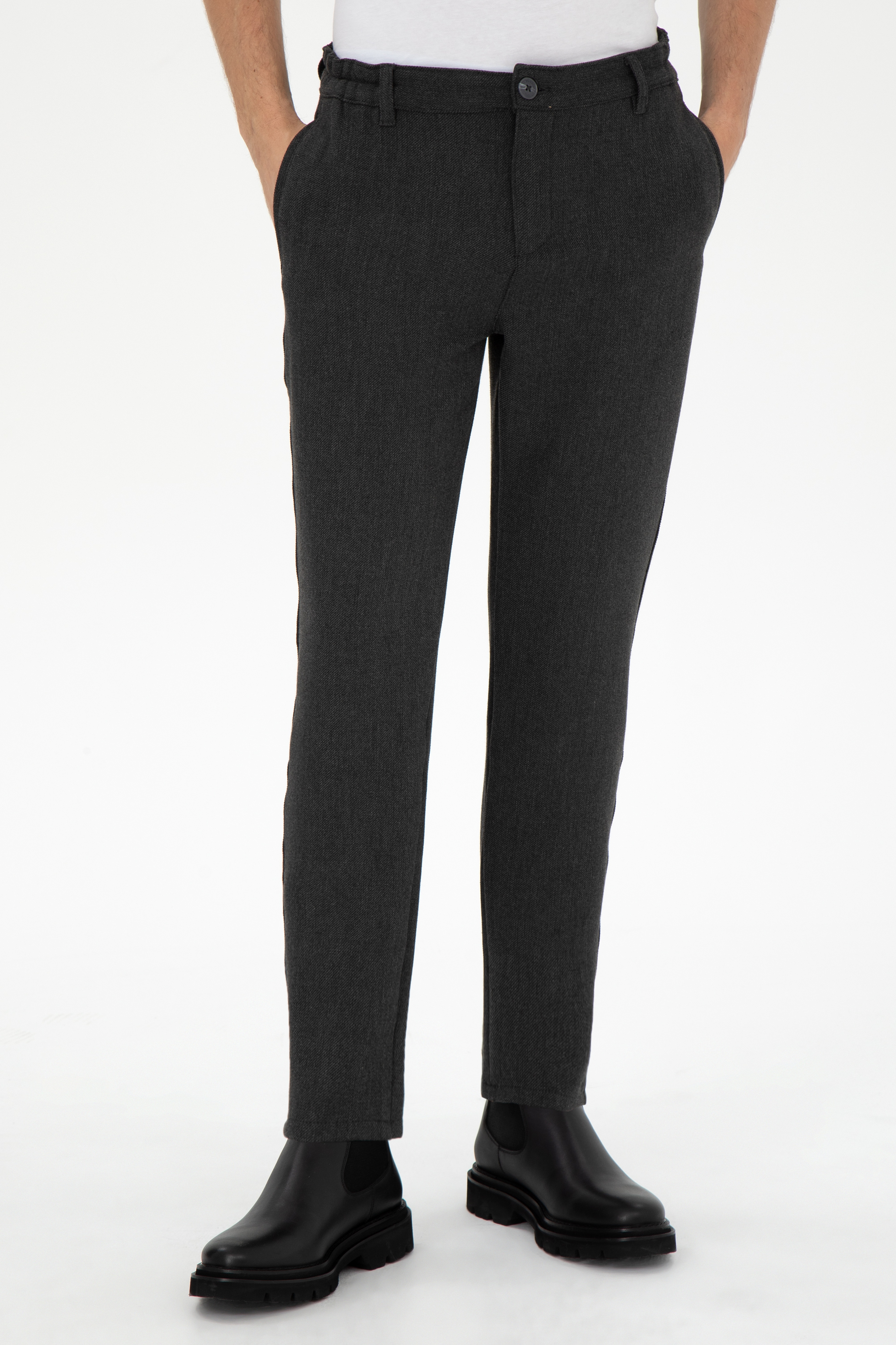 Erkek Jogger Fit Antrasit Kanvas Pantolon - Image 2