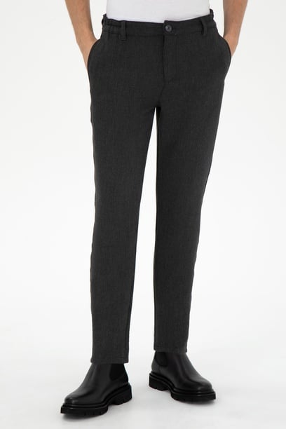 Erkek Jogger Fit Antrasit Kanvas Pantolon