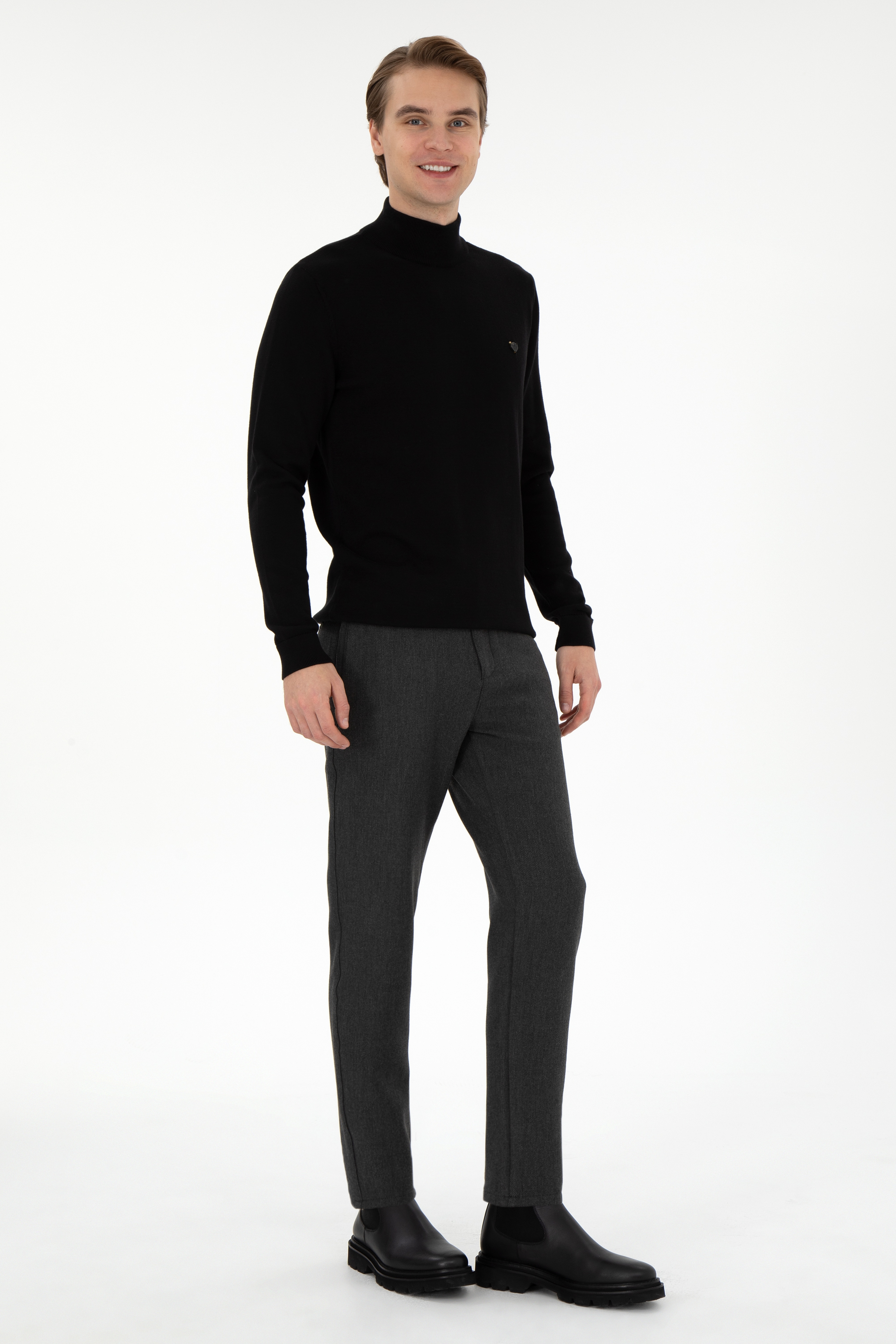 Erkek Jogger Fit Antrasit Kanvas Pantolon