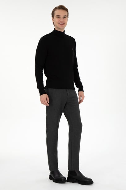Erkek Jogger Fit Antrasit Kanvas Pantolon