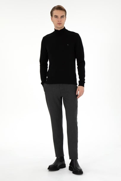 Erkek Jogger Fit Antrasit Kanvas Pantolon