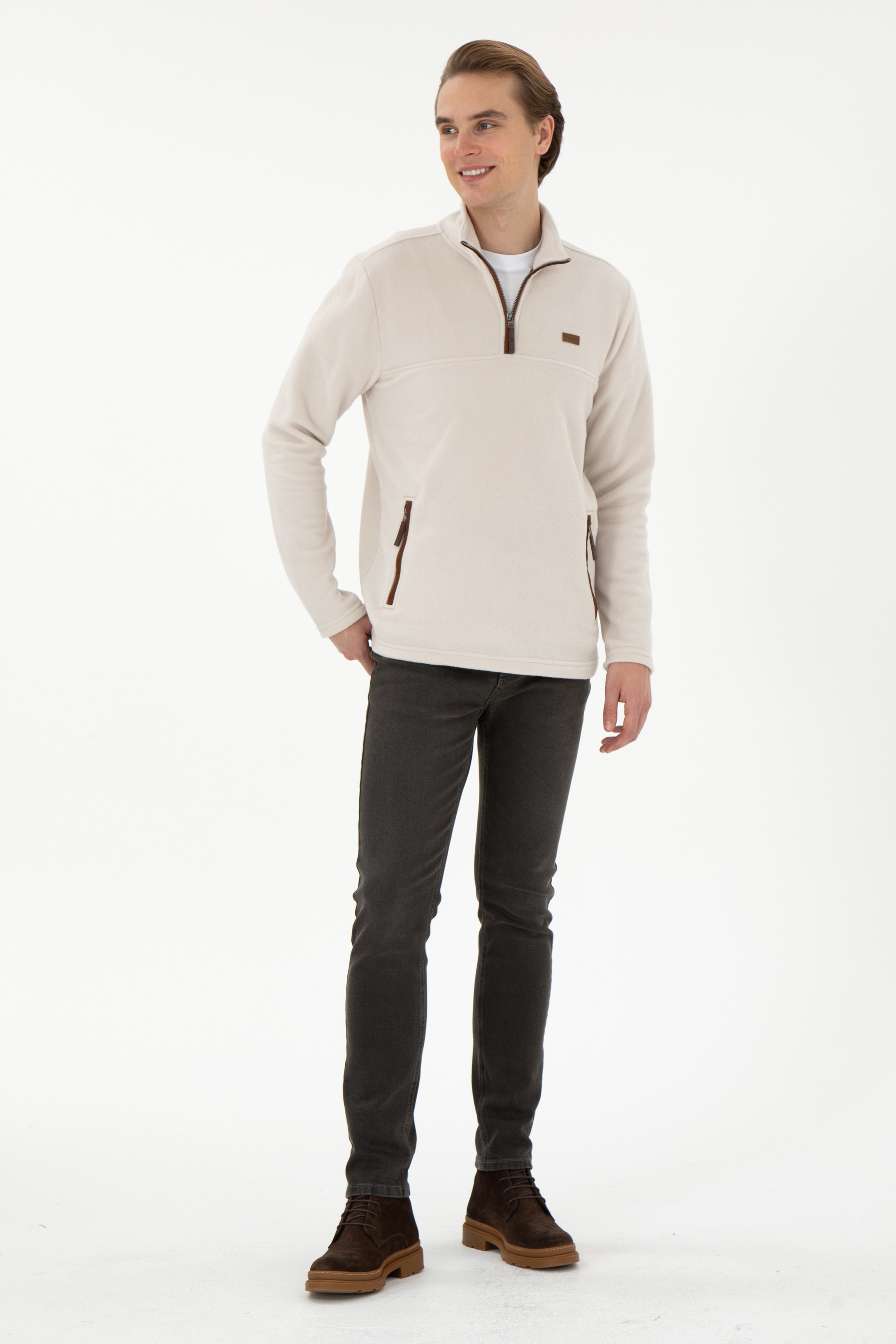 Erkek Taş Sweatshirt - Image 4