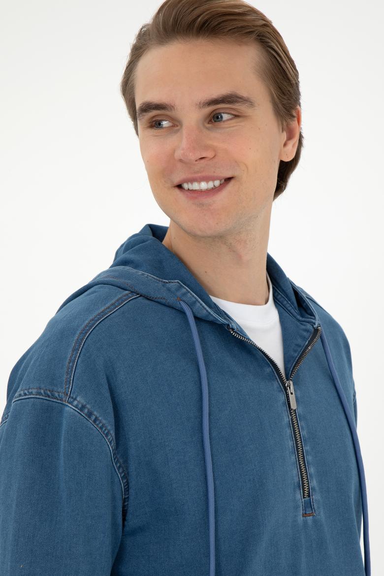 Erkek Mavi Jean Gömlek - 50293320005