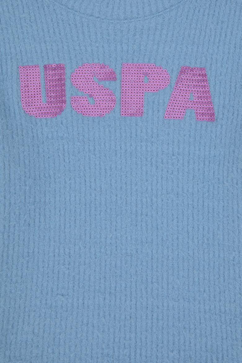 Kız Çocuk Açık Mavi Bisiklet Yaka Sweatshirt - 50290723006