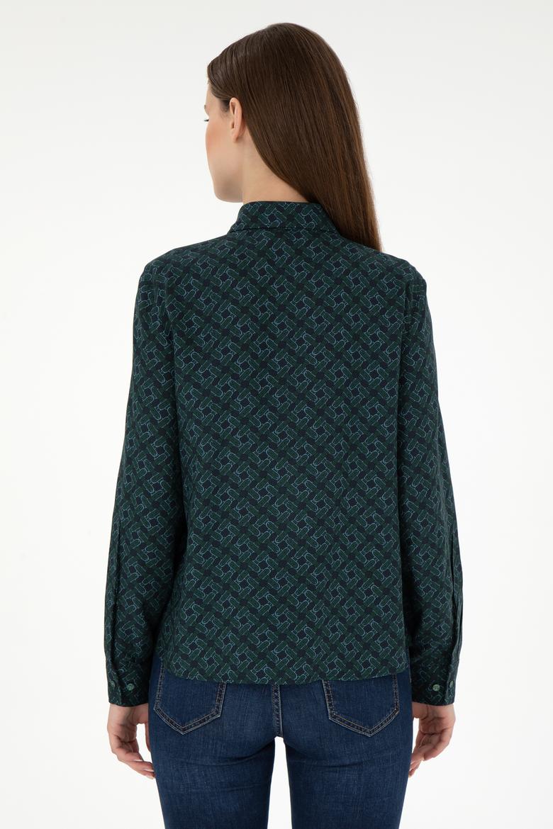 Kadın Koyu Yeşil Uzun Kollu Gömlek - 50291101011